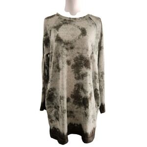 Lucky Brand Tie Dye Long Sleeve Sweatshirt‎ Tunic/Dress w pockets Size M/M Green